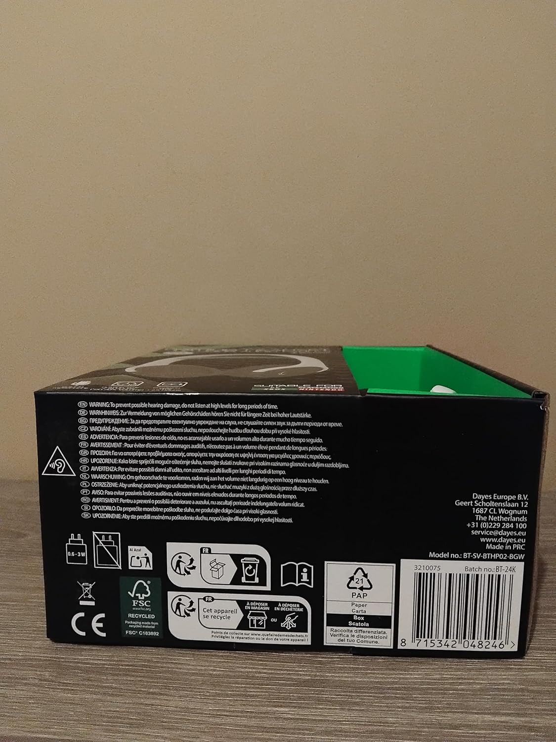 Side view of the Battletron Wireless Gaming Headset, showing the adjustable headband and earcups.