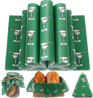 150 Sheets Tini Martini Christmas Wax Paper for Food, 9.8 x 8.3 inch Martini and Bow Greaseproof Wrapping Paper for Xmas Cocktail Sandwich Picnic Basket Liner Supplies
