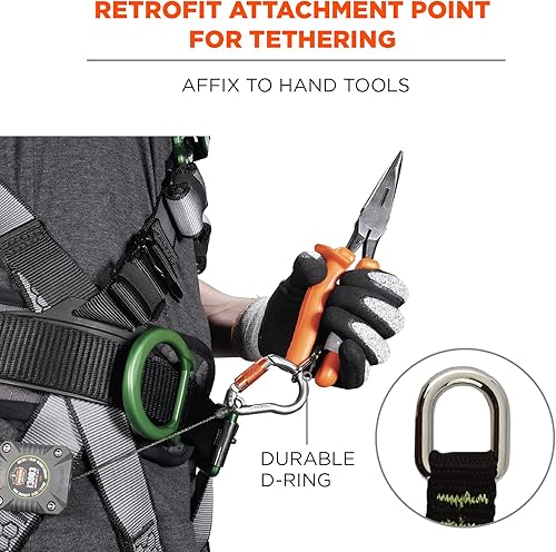 Miniatura 3 de Ergodyne Squids 3700 - Accesorios de cola para herramientas de red, paquete de 6, 2 libras, longitud corta  2.5, negro