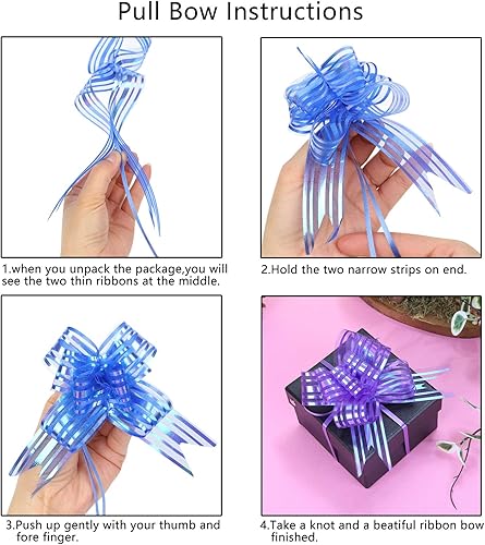 Miniatura 3 de MMYQXI 50 lazos de 3.6 pulgadas para envolver regalos, para Navidad, boda, fiesta, cumpleaños, automóvil, vacaciones, regalos, bolsas, cestas,