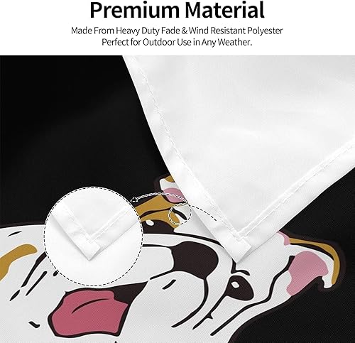 Miniatura 5 de Bandera de jardín de Bulldogs ingleses de 3 x 5 pies, decoración al aire libre, letrero de fiesta desfile brisa para el hogar, banderas a prueba de