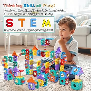 AOSITE 234 Pieces Marble Run Track Building Blocks for Kids Ages 3-12