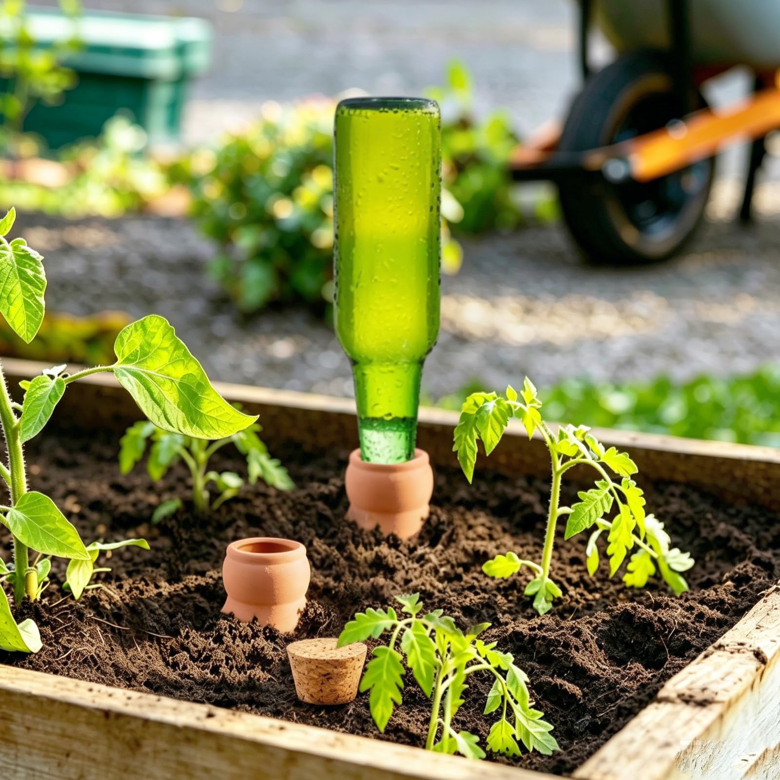 EXLECO 6 Ollas Terre Cuite à Enterrer avec Bouchon, OYA Arrosage 540ml