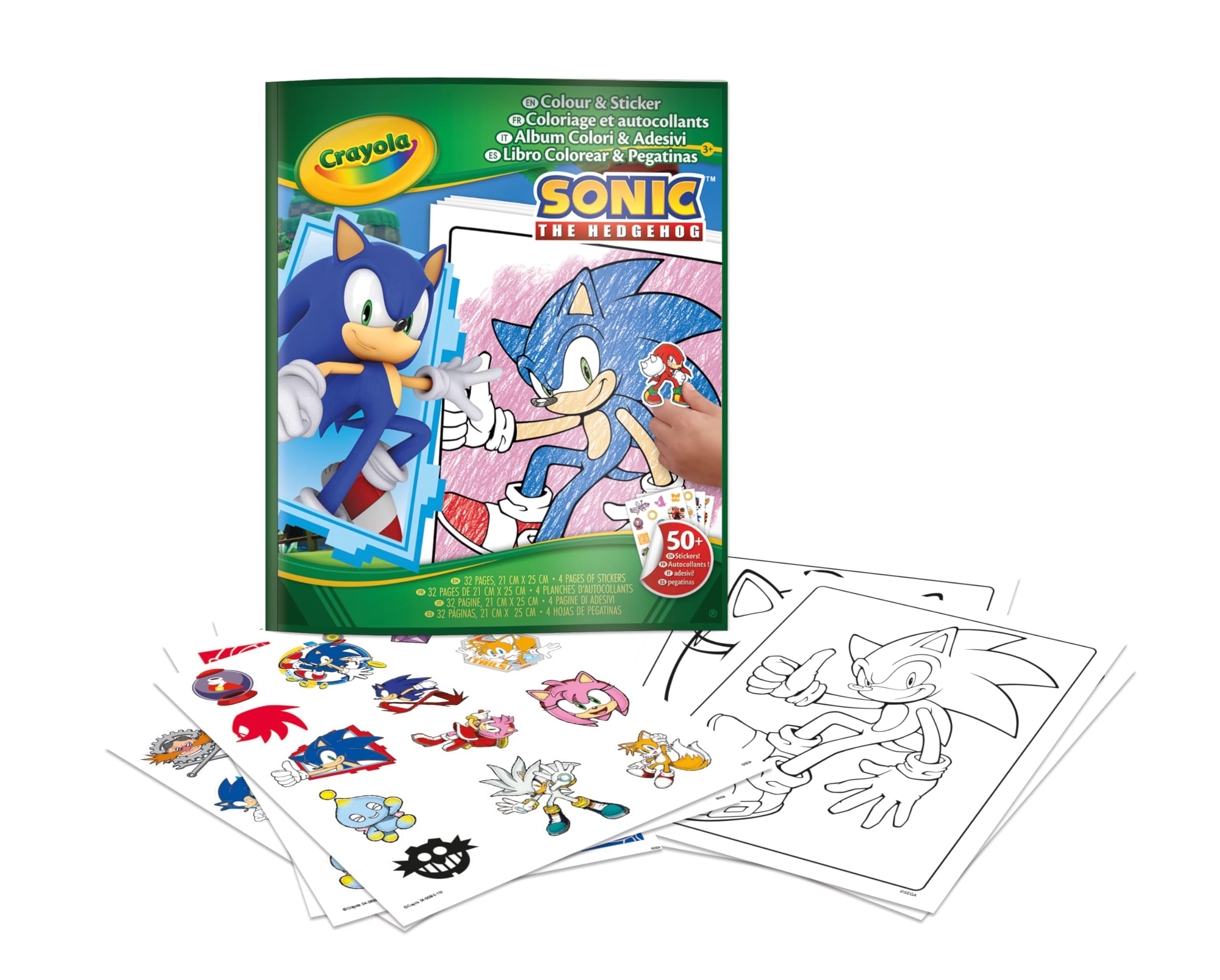 Crayola, Coloring Book with Sonic Stickers, 32 Pages and 4 Sheets of Stickers Included, 04-0898