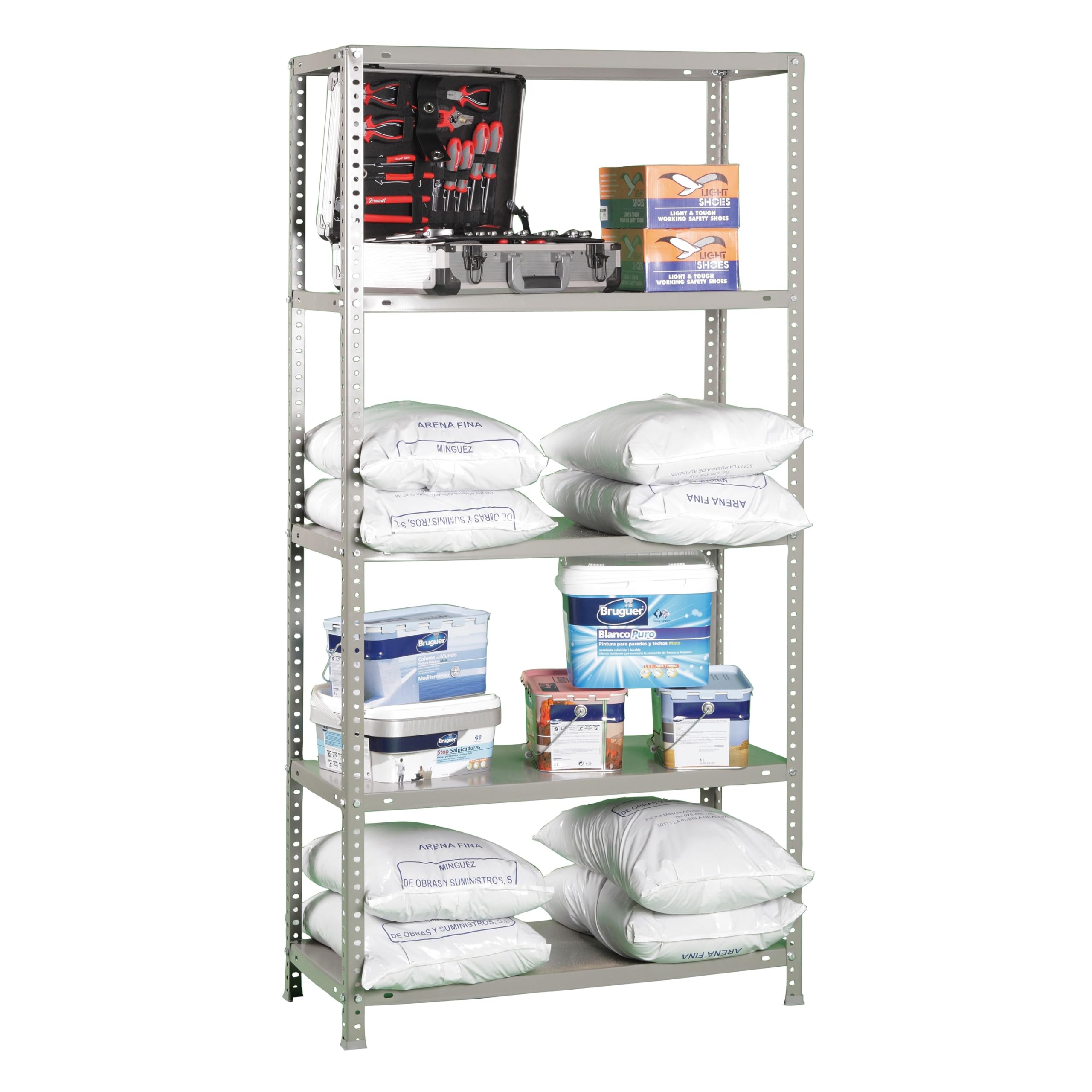 Simon Rack Étagère Métallique 2000x1000x300 mm, 5 Niveaux, Tablettes en Acier, 75 kg par Niveau, Gris – Advantage