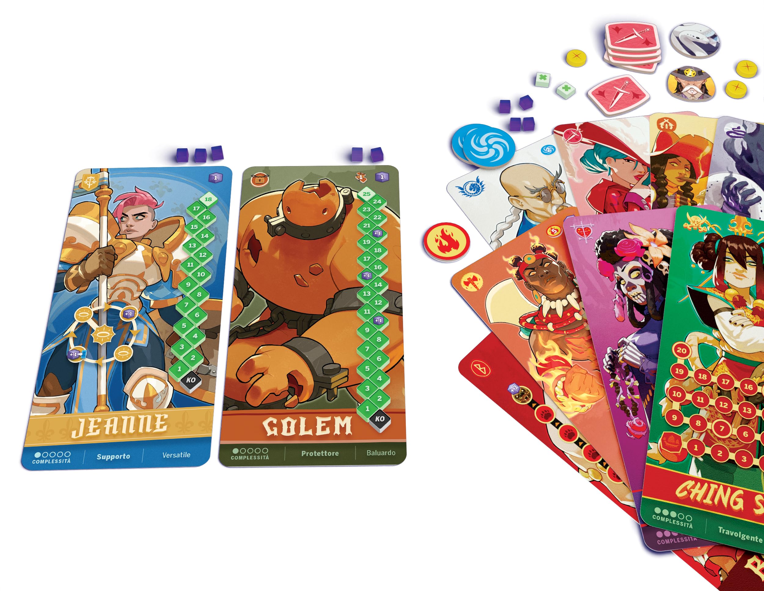 Asmodee Tag Team - Jeu de Combat et Deckbuilding, Duels Stratégiques 1vs1 avec 12 Combattants et 66 Combinaisons, 2 Joueurs, 10+ Années, 20-30 Minutes, Edition en Italien