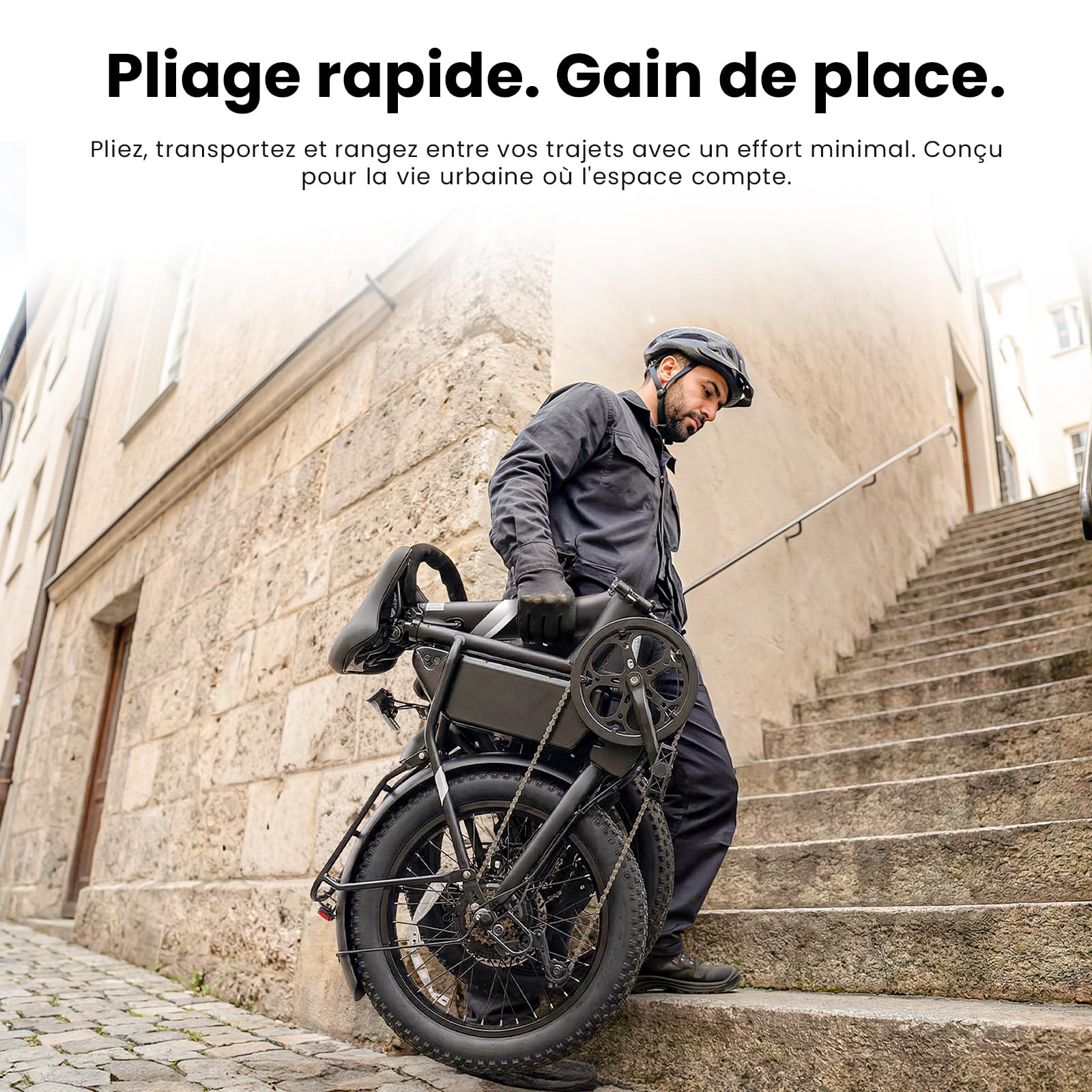 Touroll S3/S3 Pro Vélo Électrique Fat Bike Pliable, Pneus 20"x3.0" Tout Terrain, Grande Autonomie 195KM/ 65KM, 7 Vitesses, VTC E-Bike pour Adulte, Idéal pour Les Longs trajets et Les Voyages