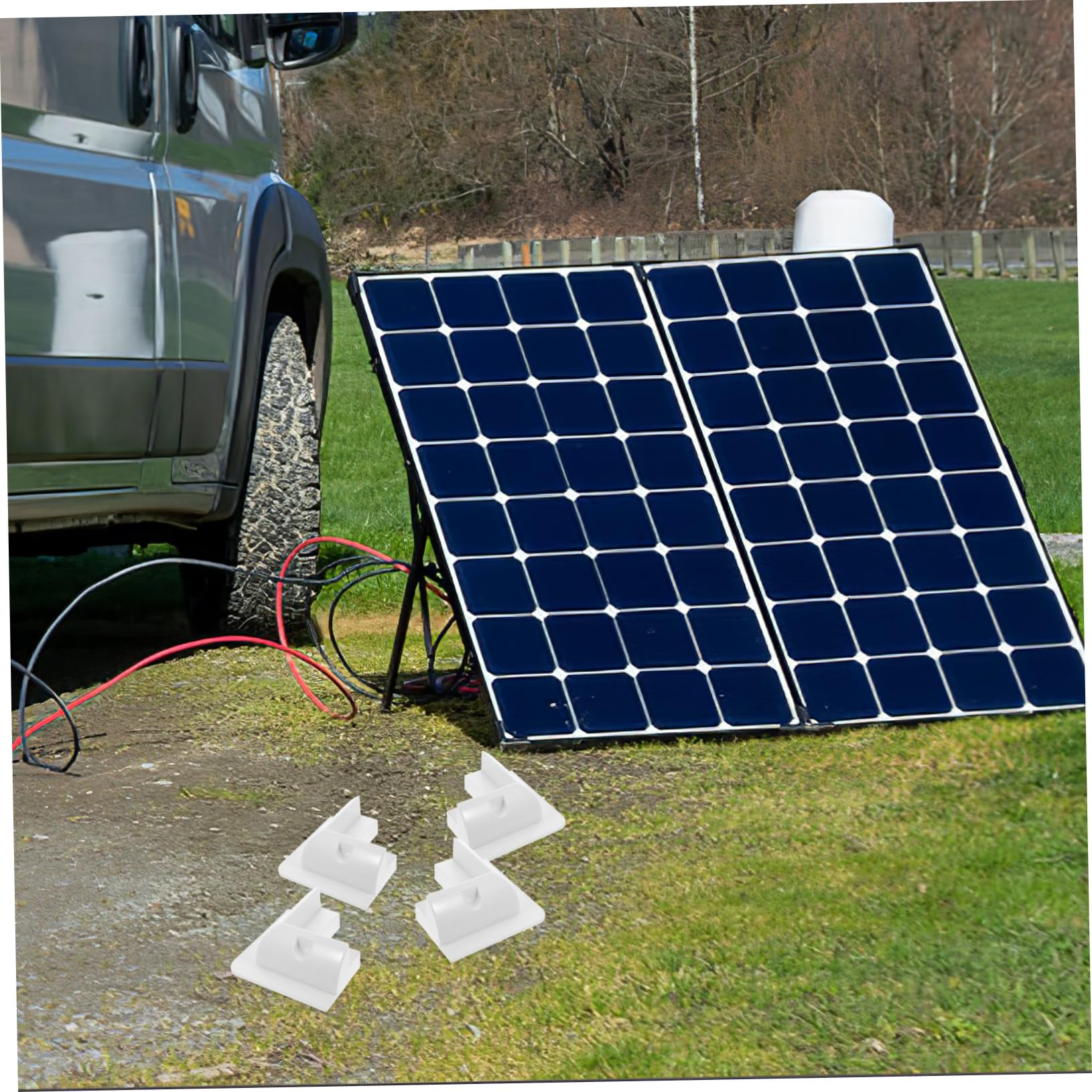 ULTECHNOVO 1juego Soporte Para Panel Solar De Montaje Sin Perforación Para Rv y Techos Estructura Resistente y Protección Adicional Para Placas Solares