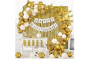 RUBFAC Gold Birthday Party Decorations Set