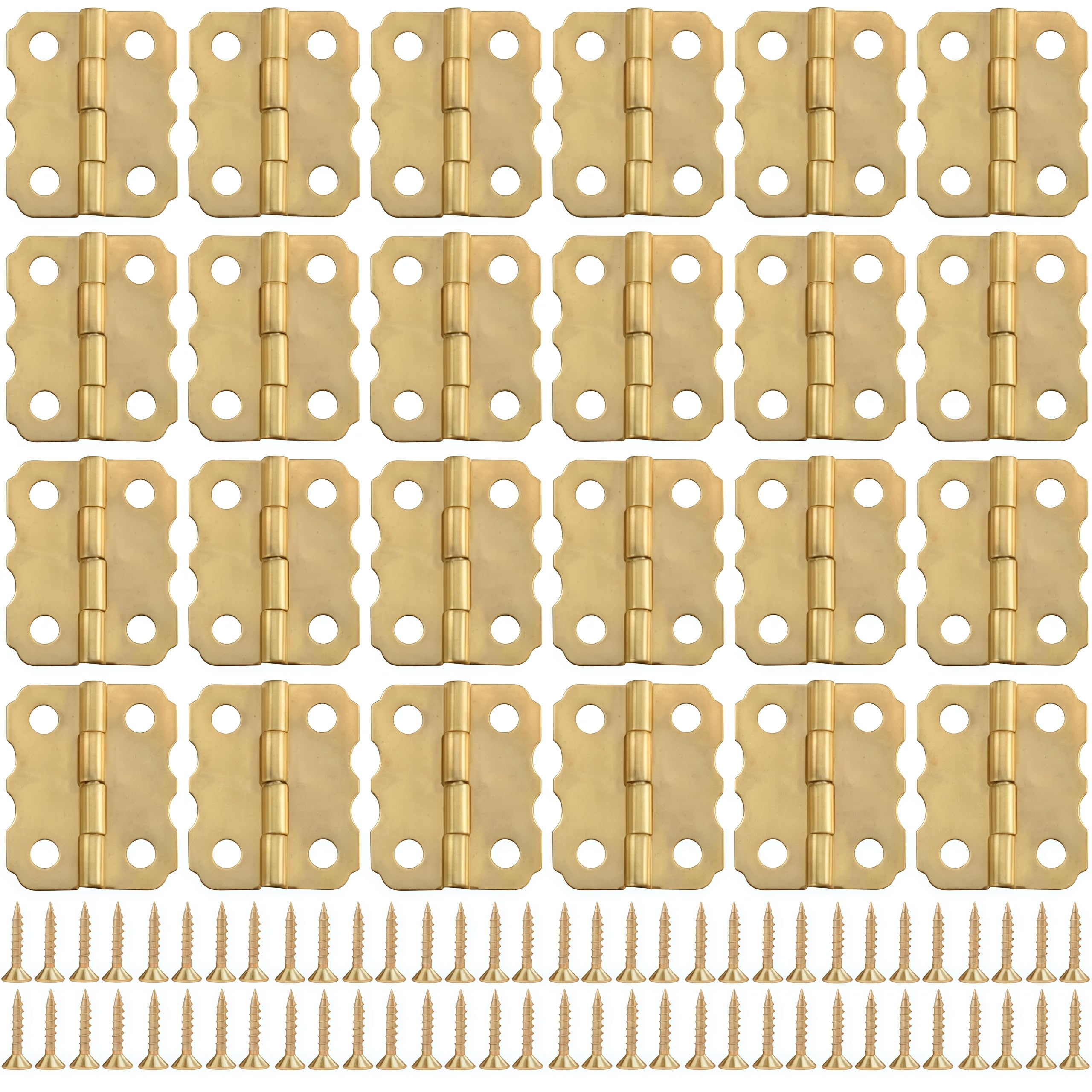Vbnexyr Regular 24 Piece Set Of 24 * 20Mm Metal Lace Trimmed Small Hinge Gift Box/Box Hinge Hardware Accessories 24 * 20Mm Yellow