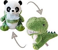 Vista 1 de Panada - Animales de peluche disfrazados de cocodrilo, adorables peluches de panda para cosplay como dinosaurio, juguetes de peluche como gran