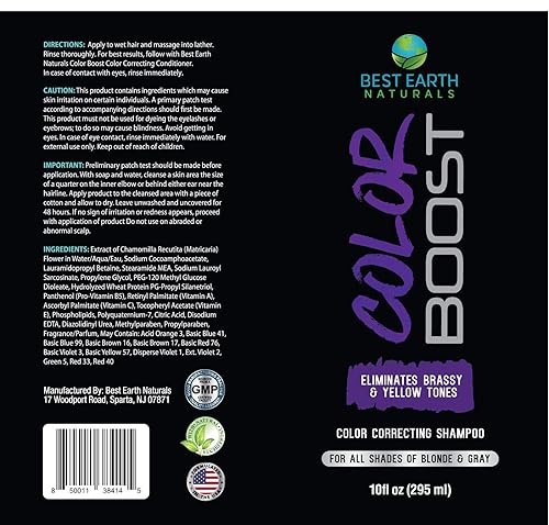 Miniatura 3 de Best Earth Naturals Color Boost - Champú neutralizante morado para cabello rubio, elimina los tonos amarillos cobrizos, aclara rubio, platino,