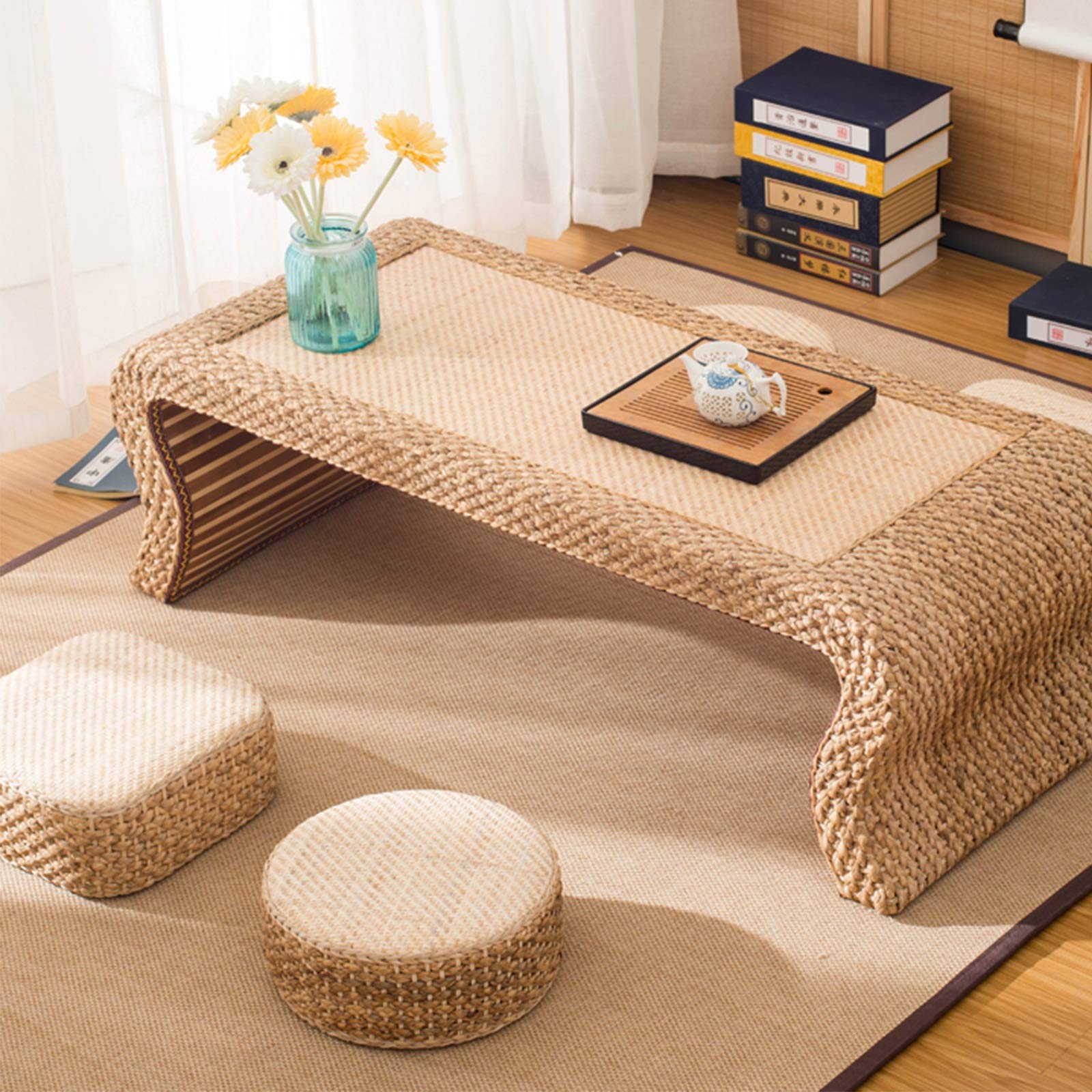 美品】籐座布団 籐マット 天然 耐久性 ひんやり 心地良い 和風 座布団