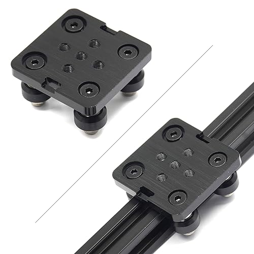 Befenybay Rueda en V pequeña con placa para perfil de aluminio 2020 para piezas de impresora CNC y 3D, rueda negra Kossel