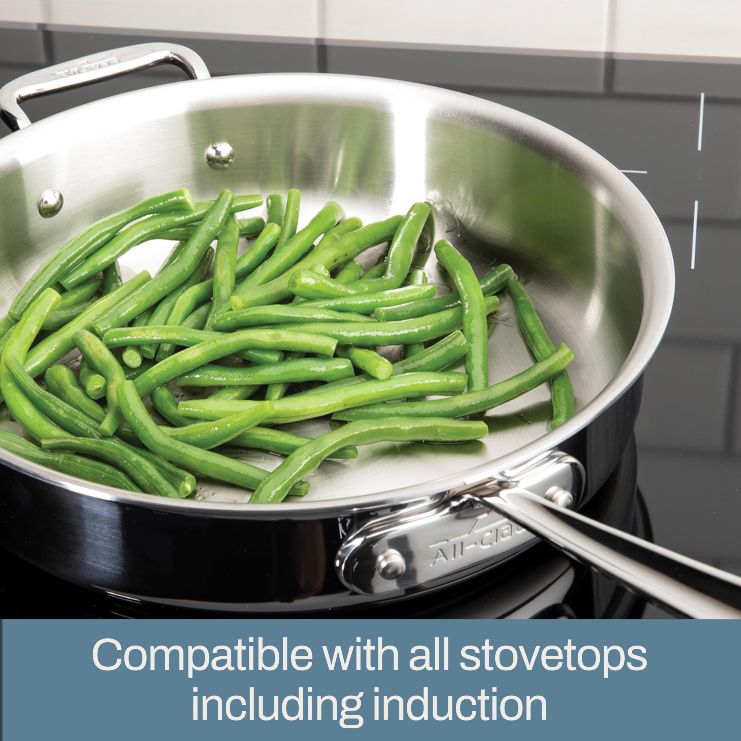 ALL-CLAD D5 5-PLY ２８ センチ ステンレス 蓋付きフライパン All-Clad D5 5-Ply Brushed Stainless Steel Fry Pan with Lid