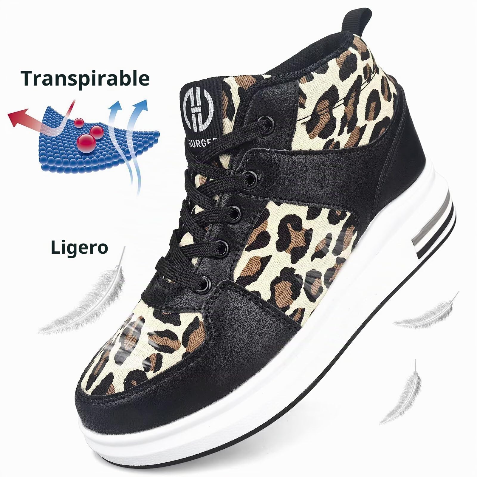 Zapatillas de Cuña para Mujer Zapatillas de Deporte Transpirable, Cómodo y Ligero