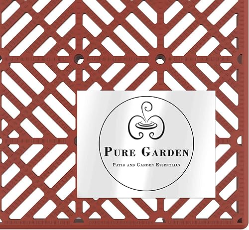 Miniatura 5 de Pure Garden 50-147 Azulejos multipropósito para interiores y exteriores entrelazados para patio, terraza, garaje, 6 unidades, juego de 6, terracota