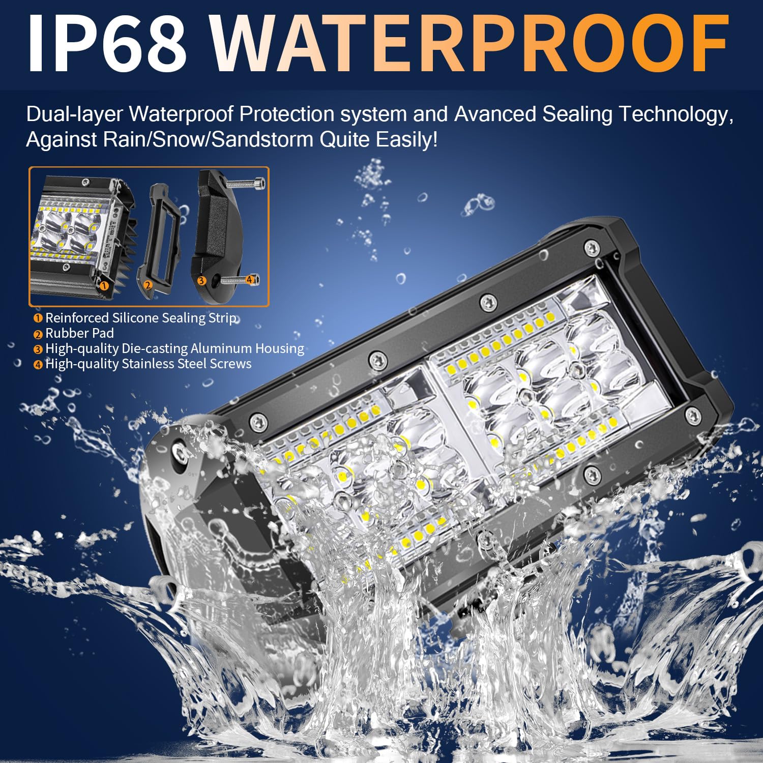 @*s様 LEDライトバーワークライト 110cm240W 汎用オフロード Amazon.co.jp: 7インチLEDライトバー、240W 24000lm LED ワークライト