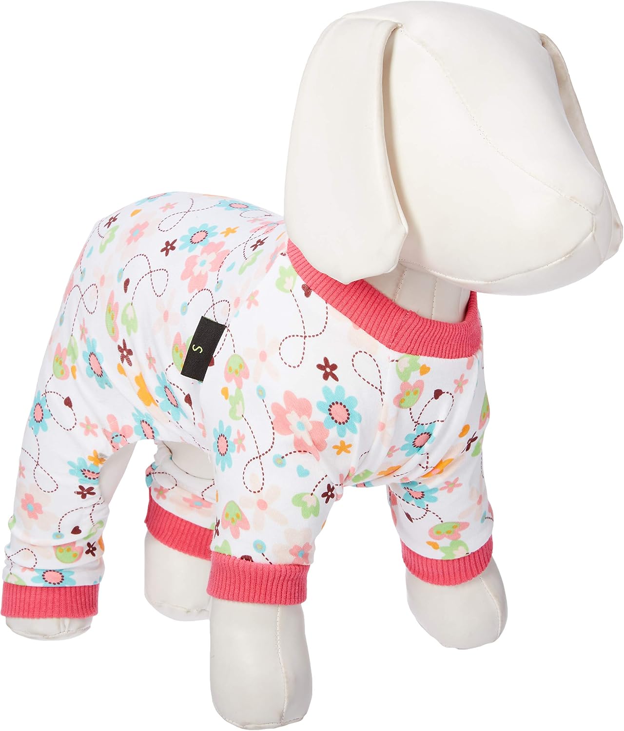 Fitwarm® Pink Floral Dog Pajamas Dog Shirt Cozy Dog Clothes Pet Shirt, Small