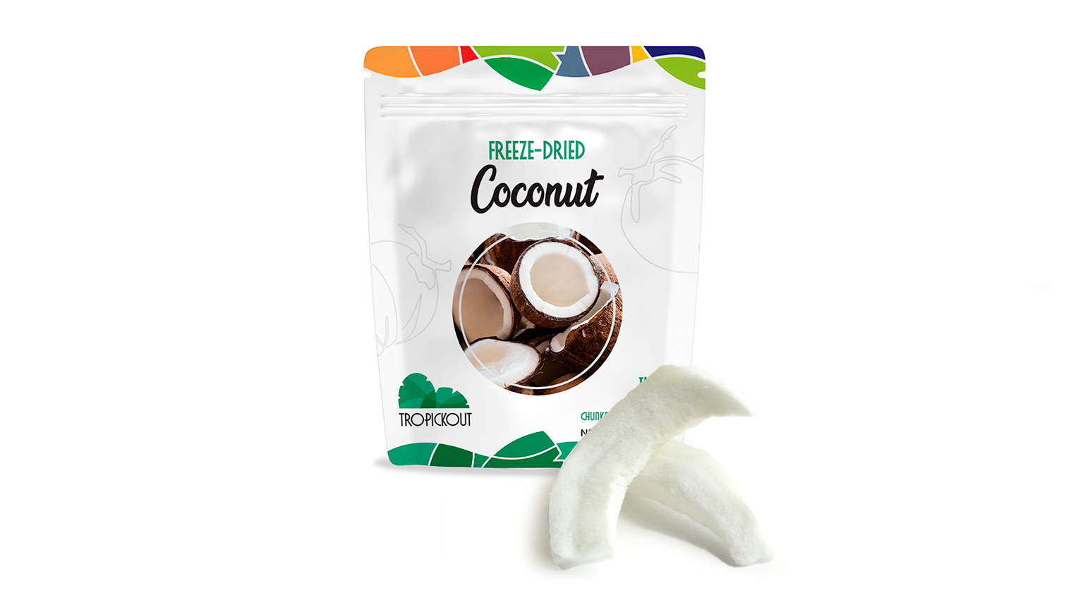 Coco Liofilizado Tropickout - Fruta Snack Saudável Sem Glúten Sem