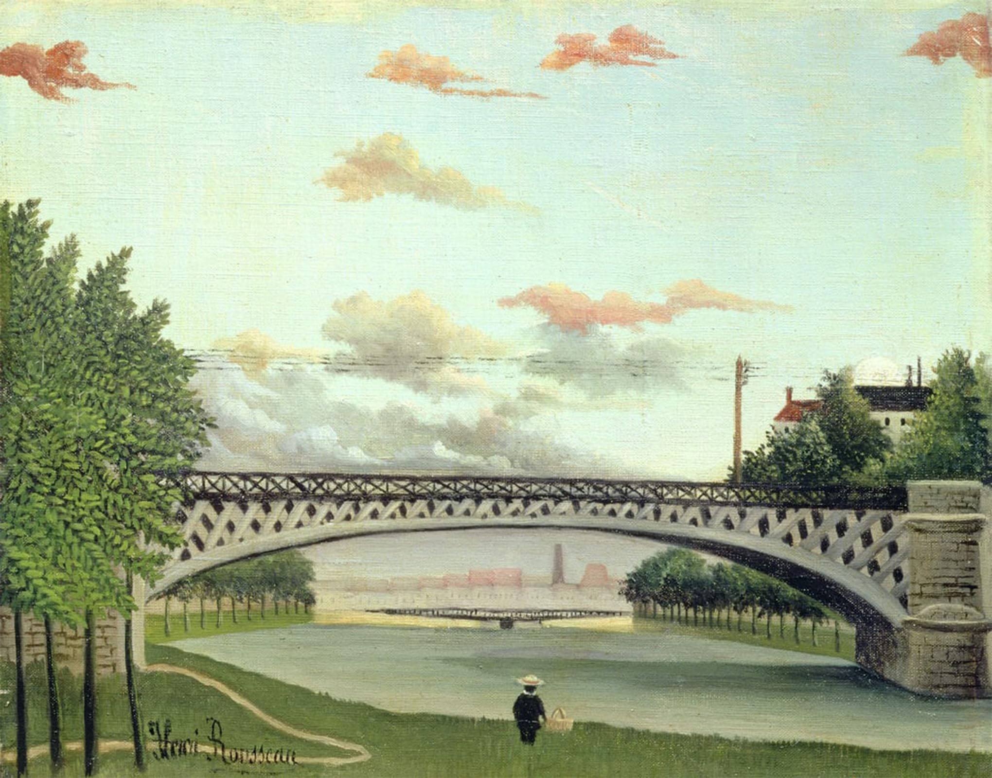 POSTERIIk Famous Modern Artwork Art Mural the Bridge At Charenton France by Henri Rousseau Oil Paintings Pictures for Home Decor 60x90cm