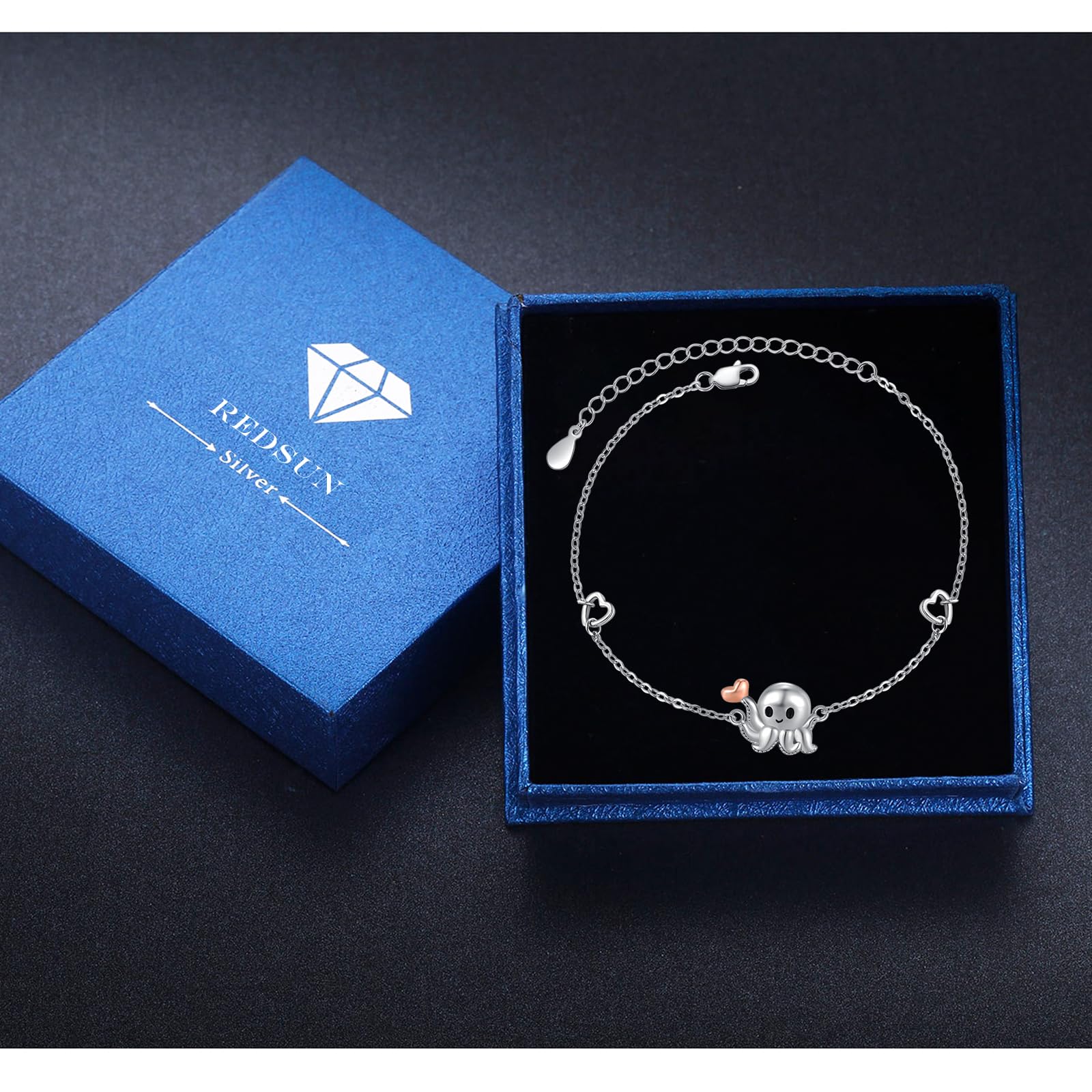 REDSUN Pulsera para mujer de plata de ley 925, alas de ángel/árbol de la vida/margaritas/delfines/gatos/corazón/mariposa/nudo celta, pulsera ajustable de 7 + 2 pulgadas para niñas, novia, esposa,