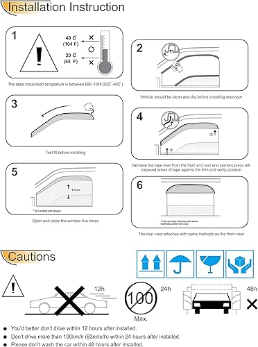 Miniatura 3 de Deflector de ventana de protección contra el solla lluvia, ajuste 04-08 F-150 Super Crew Cab Viseras de ventana