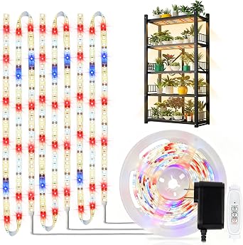 DBFAIRY Grow Strip Lights Plug-in LED Full Spectrum Plant Grow Light Strip | 3.28FT/ 120 LED,with Timer Dimmable