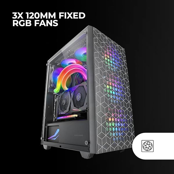 Mars Gaming MC-MAG, Case Gaming ATX, Pannello Laterale Completo Vetro Temperato, Doppia Griglia Magnetica Antipolvere Anteriore + Superiore, 3x Ventole FRGB 120mm, Raffreddamento Liquido 360mm, Nero - 3