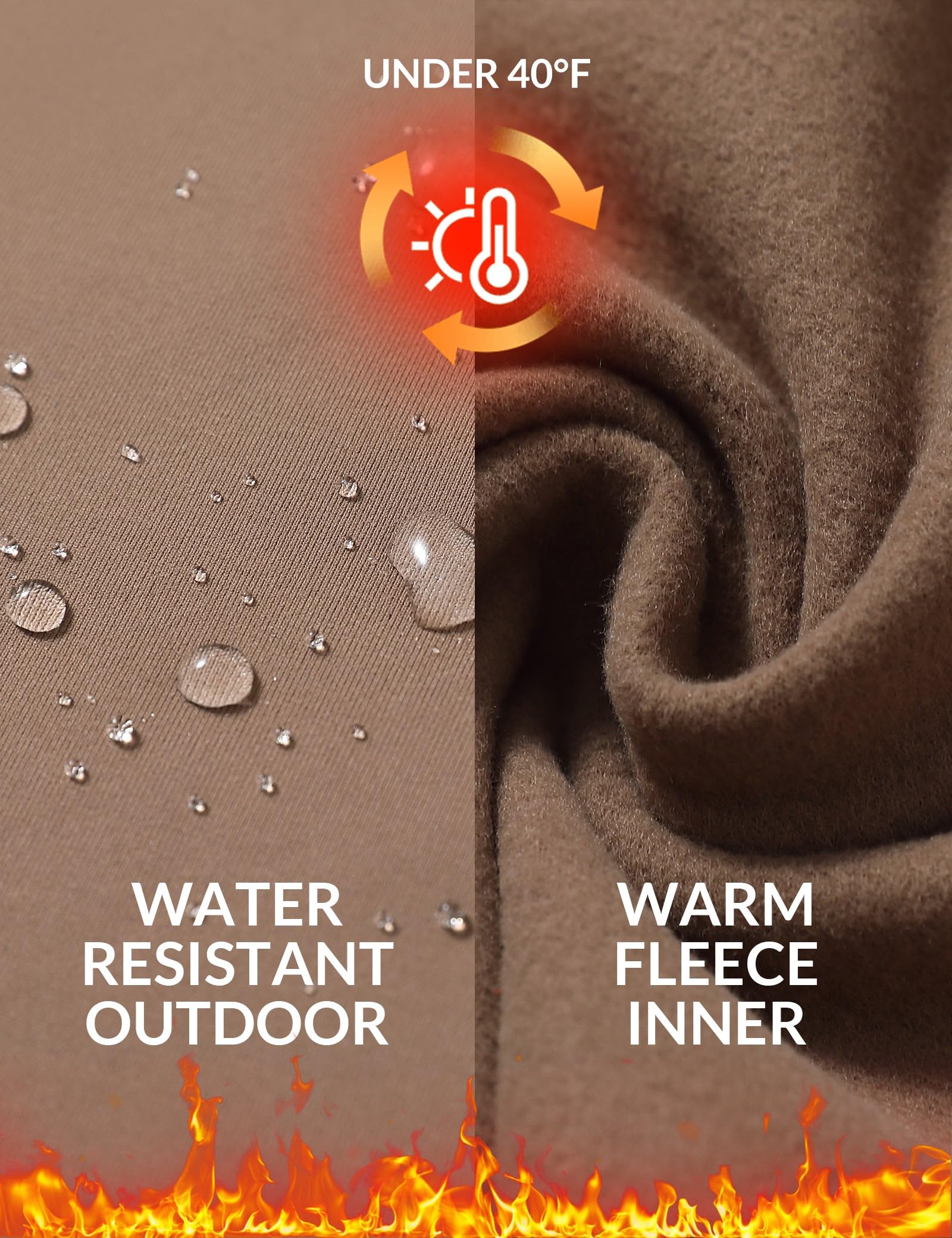 baleaf Women's Fleece Lined Flared Leggings Thermal Trousers with Pockets Walking Yoga Pants Water Resistant High Waisted Bootcut Bootleg