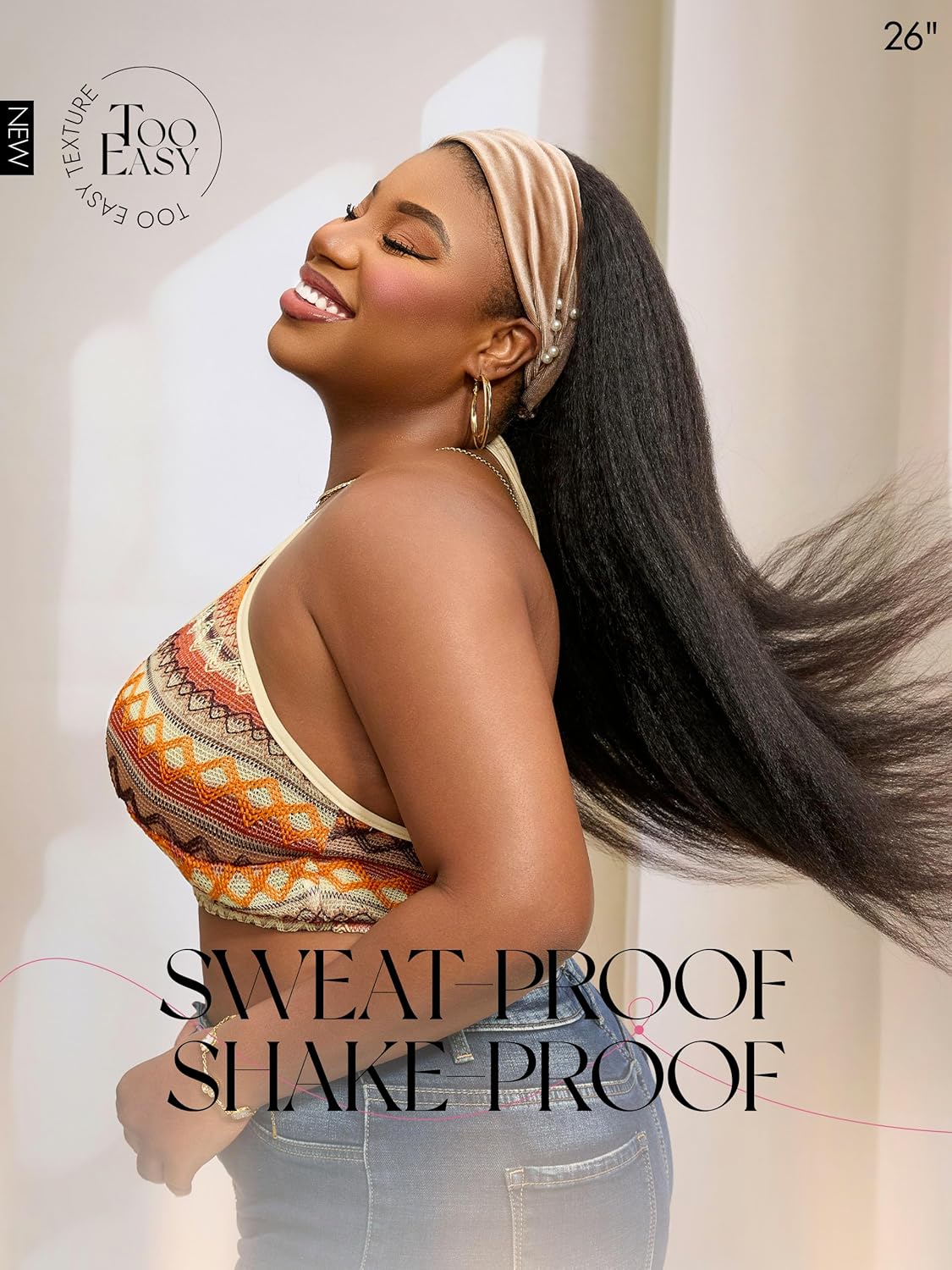 LUVME HAIR Headband Wig Human Hair Kinky Straight Drawstring Half Wig for Black Women 100% Real Human Hair Glueless None Lace Wigs Brazilian Virgin Hair Machine Made Wig 200 Density Natural Color