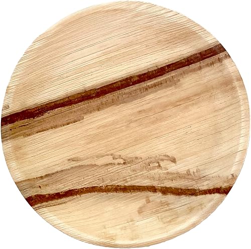 NEATtable - Platos de hoja de palma desechables y compostables, respetuosos con el medio ambiente y 100% naturales, ideales para eventos al aire