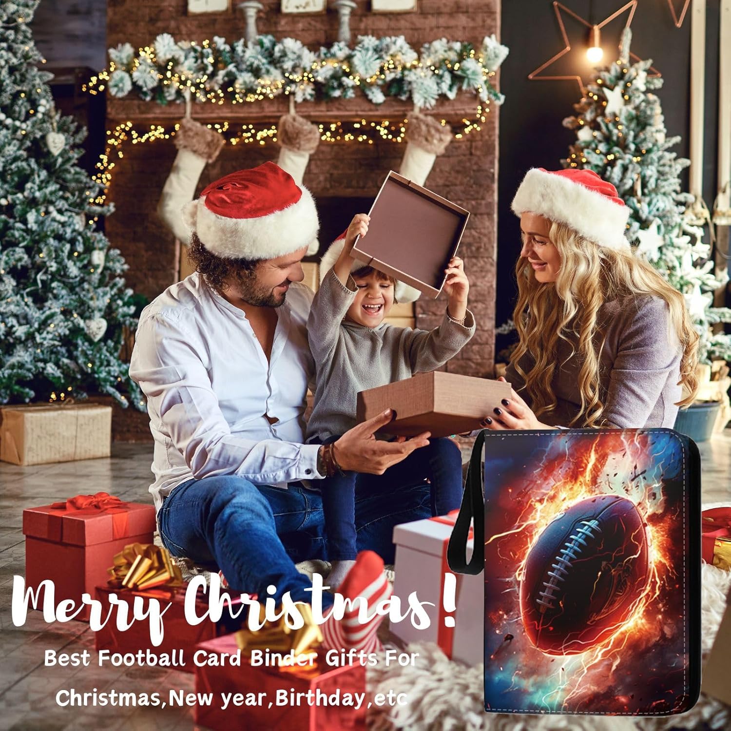 2026 Football Card Binder Trading Card Binder Holder 900 Pockets, Fits 900 Cards with 50 Removable Pages, Football Card Gifts Collector Album with Zipper Storage Display Case