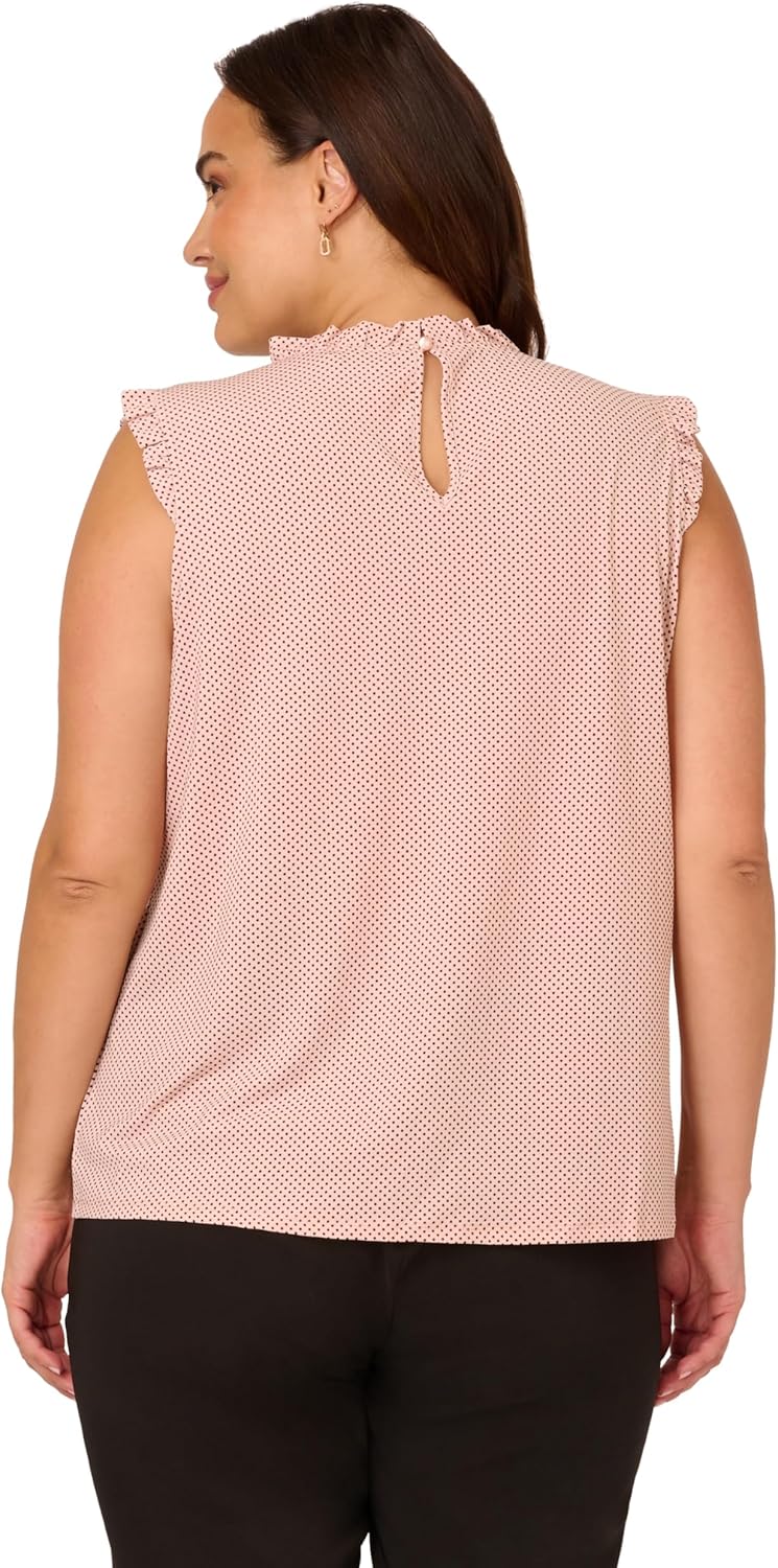 Adrianna Papell Womens Smocked Ruffle Top - Image 5