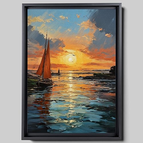 Beautiful Sunset Landscape Print On Canvvas, Original Palette Knife Nature Art, Fancy Landscape Wall Art, Bedroom Wall Decor Gifts, Art For Sale,
