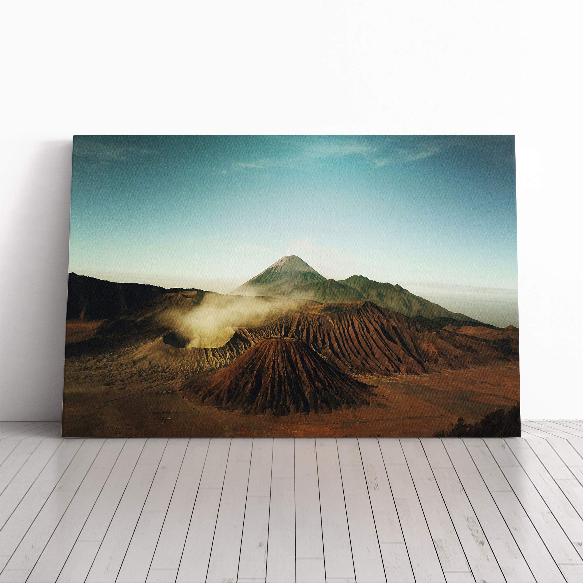 Landscape Volcano Iceland Canvas Print | Gallery Wrapped 30mm Frame Wall Art | 24x16 inches | Ready to Hang | Modern Landscape Picture | Living Room Bedroom Lounge Office
