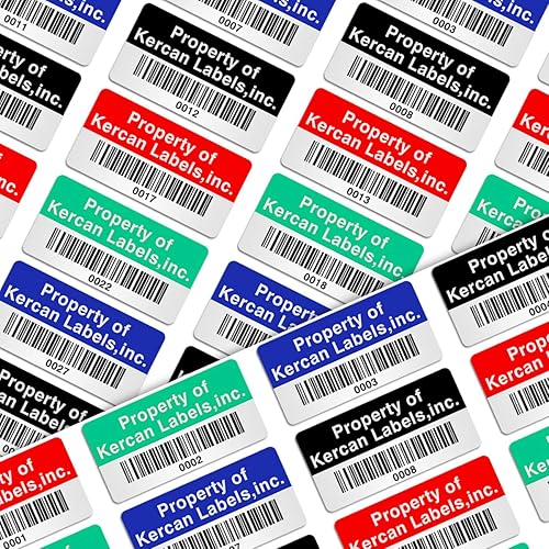 Miniatura 4 de Etiquetas personalizadas para activos Etiquetas de código de barras personalizadas de 1.57 x 0.79 pulgadas (160-4800 etiquetas) (etiquetas de código