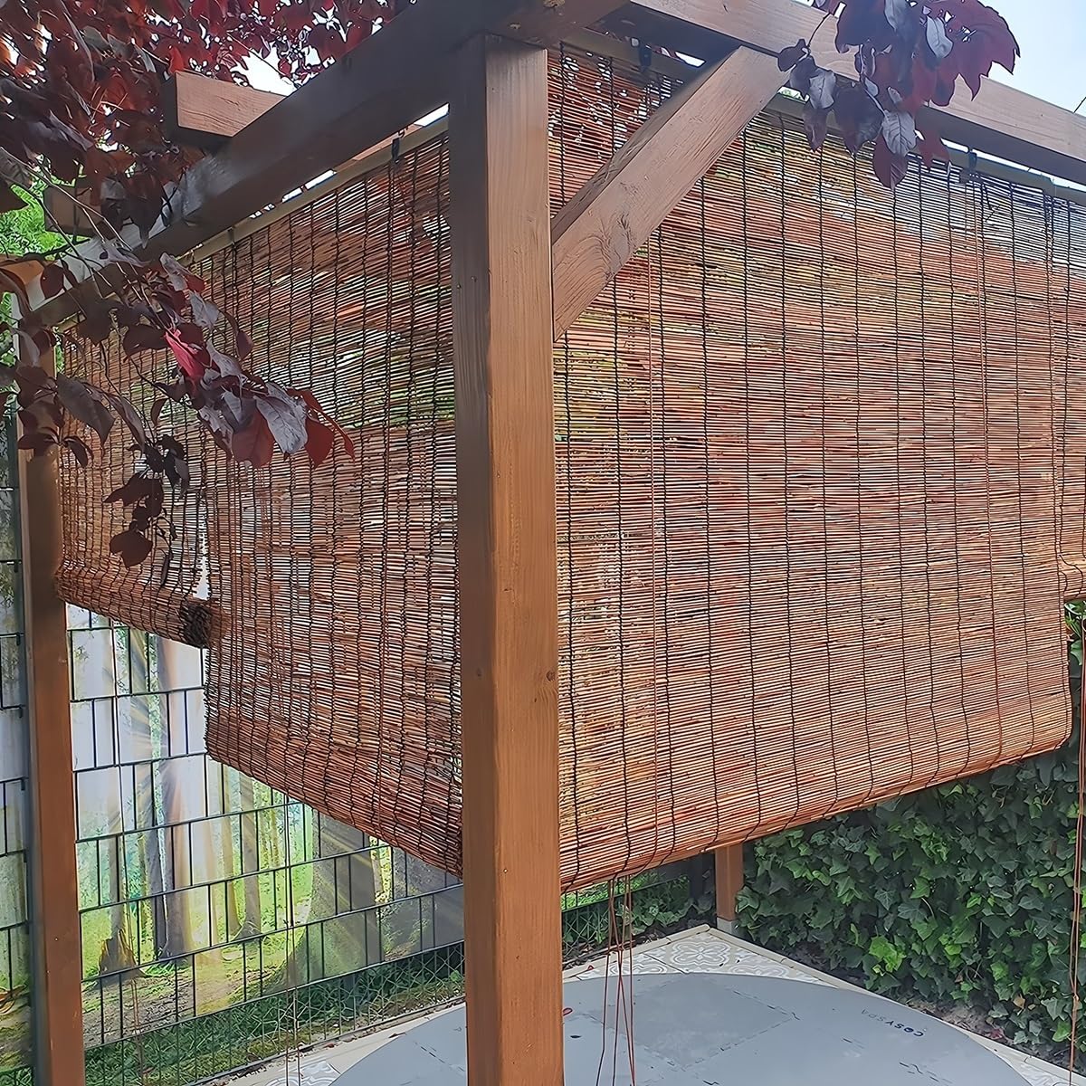 Store Enrouleur en Bambou Naturel Store Bambou Extérieur 100x200 120x160 150x180 160x230cm Rideau De Roseau pour Fenêtre – Protection Solaire, Intimité(160x120cm)