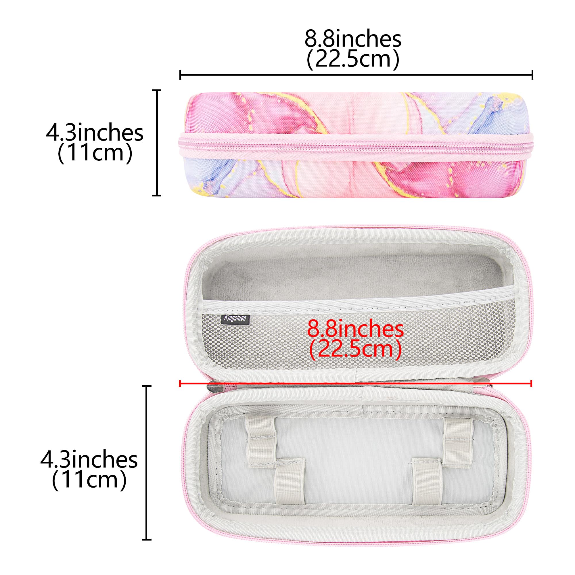 Kingshion Toothbrush Travel Case Compatible with Oral-B Pro 1000, 2000, 3000, 3500, 1500/ for Philips Sonicare ProtectiveClean 4100 5100 Electric Toothbrush with Mesh Pocket for Accessories, Pink