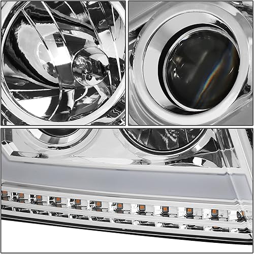 Miniatura 6 de DNA MOTORING HL-HPL-F15004-CH-AM Proyector de haz bajo reflector ámbar secuencial persecución señal de giro LED ámbar compatible con 04-08 F-150