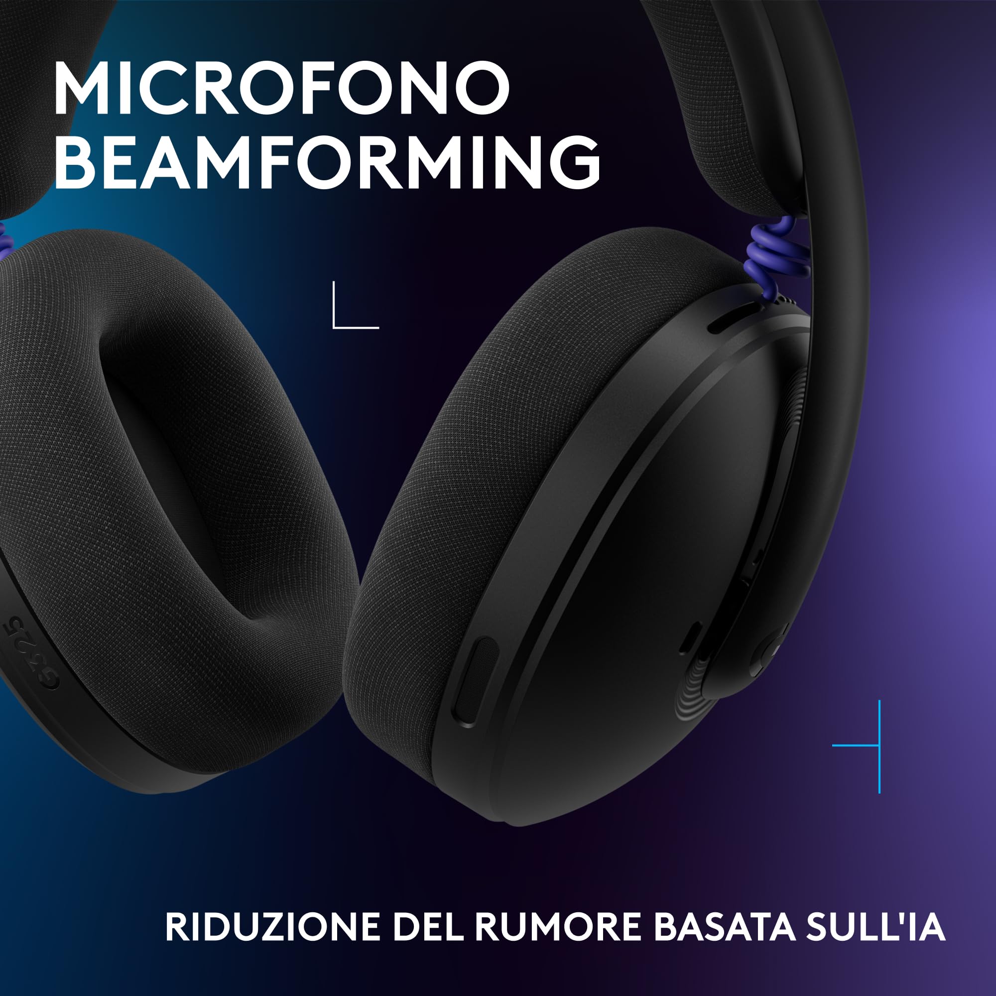 Logitech G G325 LIGHTSPEED, cuffie gaming Bluetooth wireless | Comfort tutto il giorno, mic riduzione rumore, audio 24 bit, 24+ ore autonomia, per PC, PS, Switch – Nero