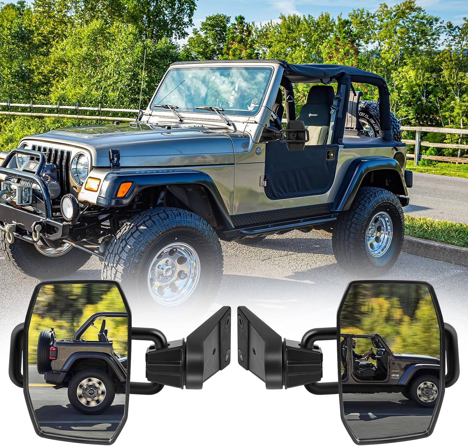 Upgraded Mirrors Doors Off Compatible with Jeep Wrangler JK