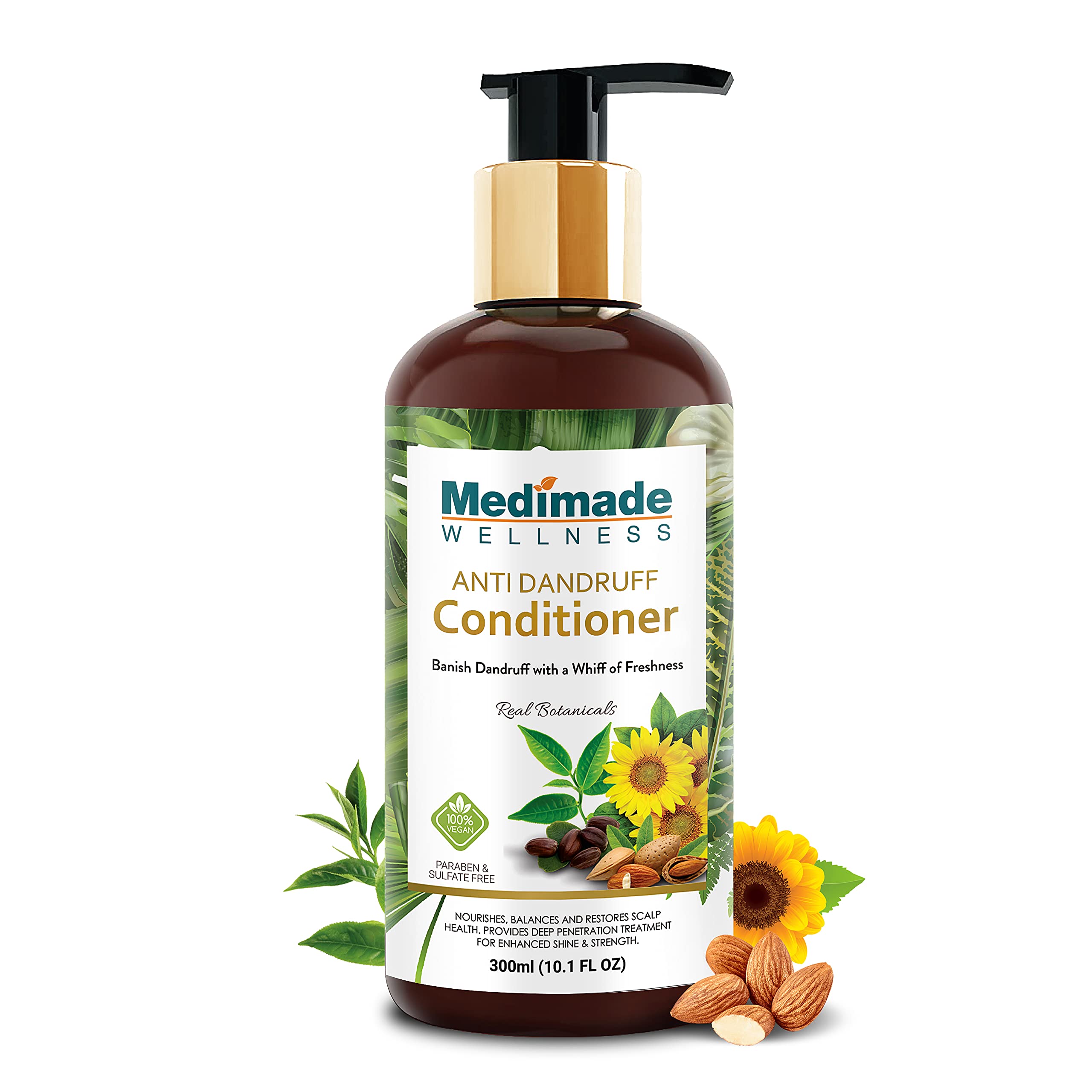 Medimade Anti Dandruff Hair Conditioner for Men & Women with Tea Tree and Ginger Oil | Remove Dandruff & itchiness | Nourish, Balance & Restore Scalp Health | For Soft, Smooth & Shiny Hair