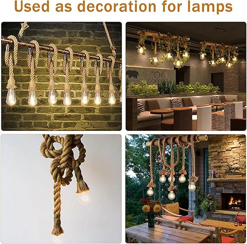 Miniatura 3 de Cuerda de yute (1.5 pulgadas x 50 pies), cuerda de manila trenzada de 1.496 in de grosor, cuerda de cáñamo natural resistente para cama oscilante,