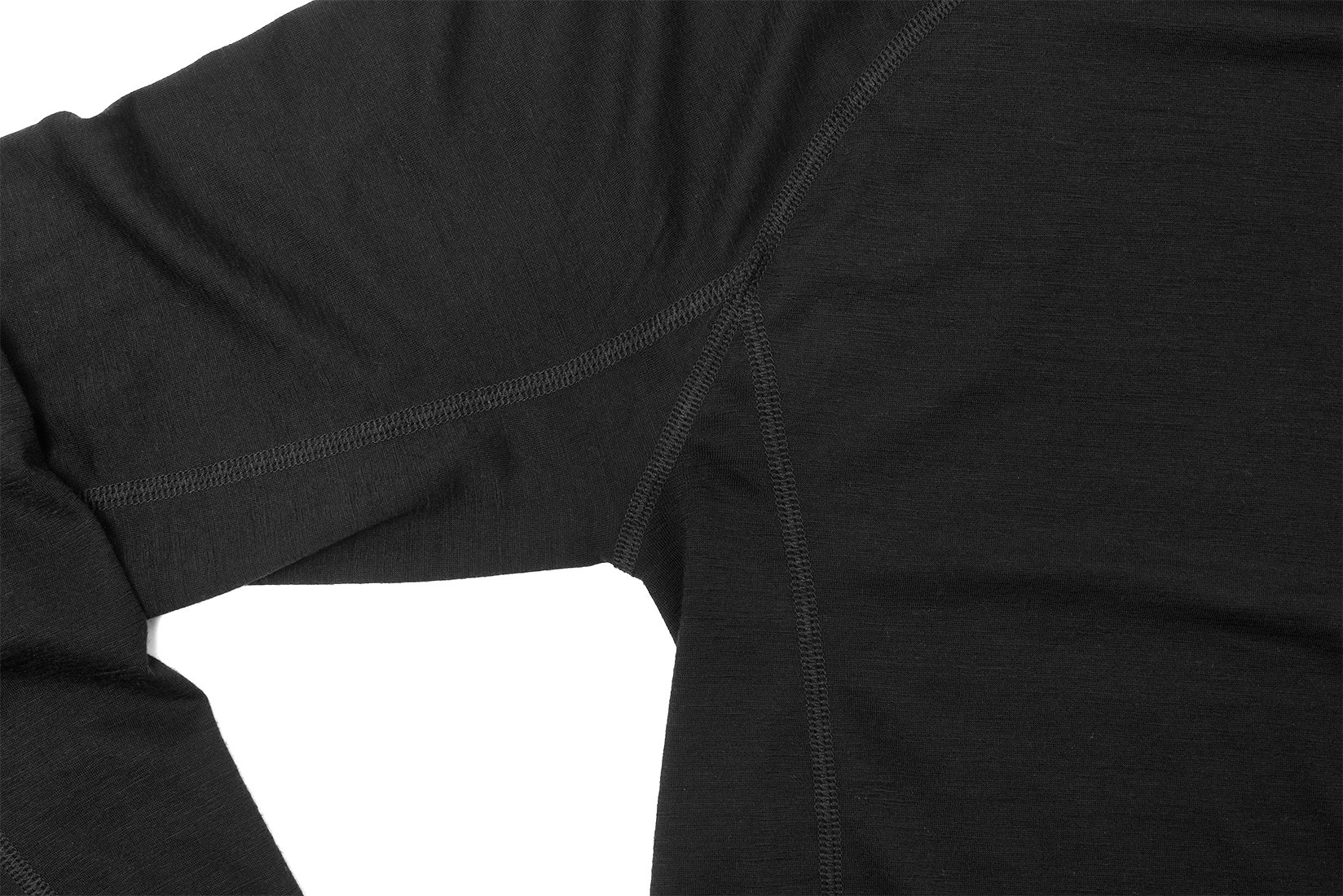 Damen T-Shirt 100% Feine Merino Wolle Langarm Funktionsshirt Skiunterwäsche Rundhals Schwarz