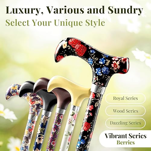 Miniatura 3 de Merry Sticks Bastones de caminar plegables ligeros para mujeres y hombres, bastón ajustable y plegable para personas mayores, ayuda de movilidad de