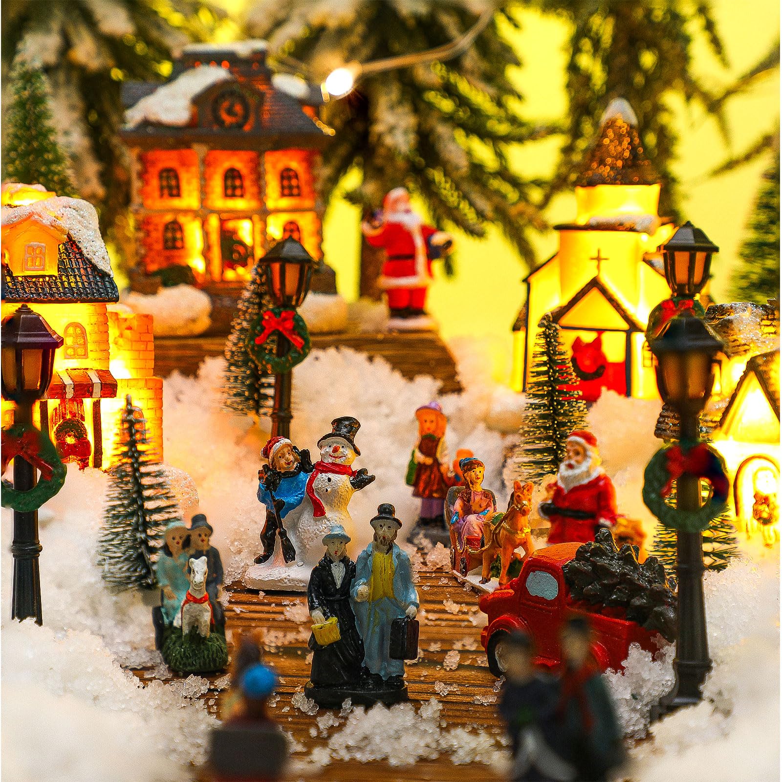 Mason’s Christmas village ボウル　4枚セット Wettarn 26 Pcs LED Christmas Villages Houses Sets Xmas Figurines