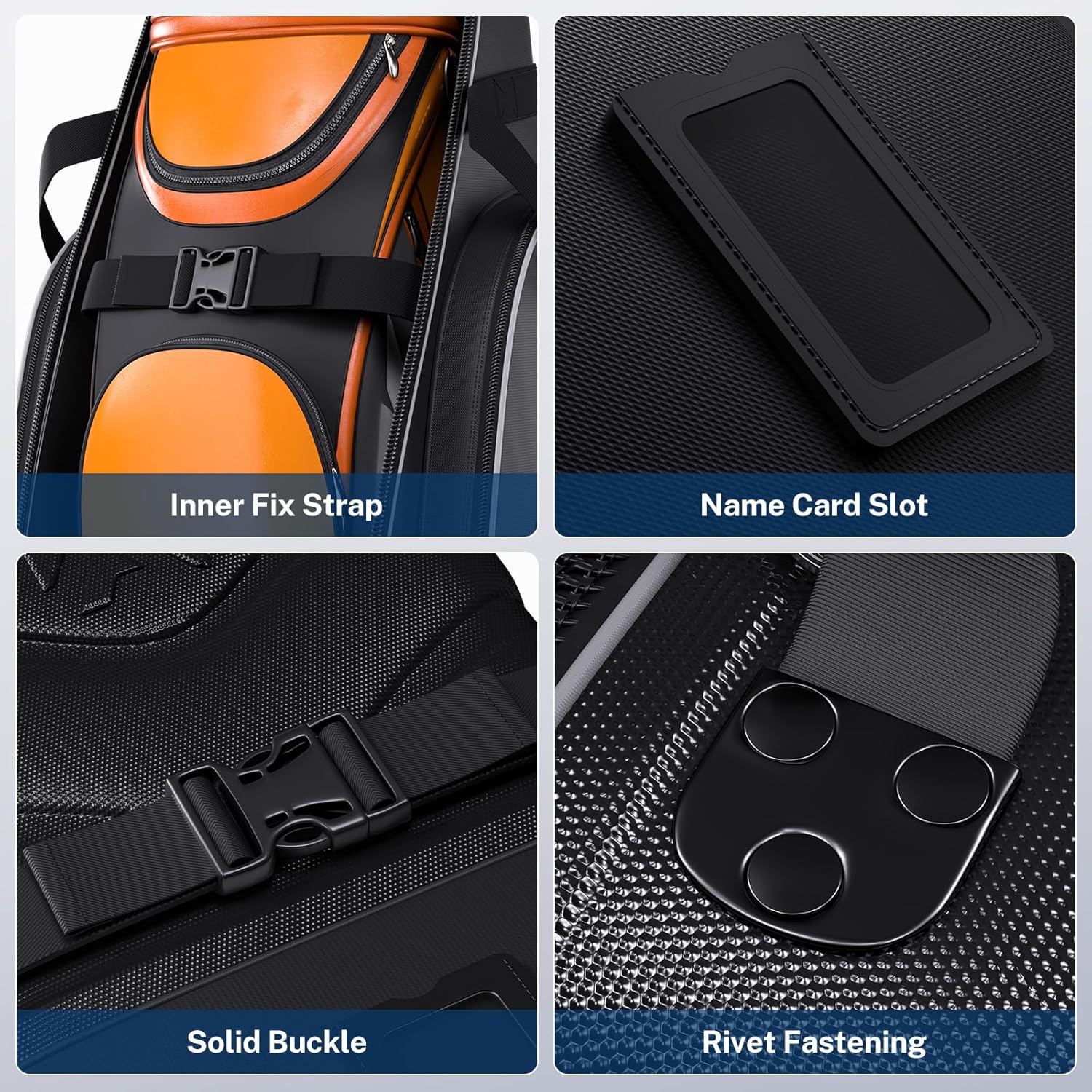 Hard Case Top Golf Club Travel Bag with Wheels, Padded Golf Luggage Case Cover for Airline - with Integrated Combo Lock, 1680D Wear-Resistant Oxford - Image 7