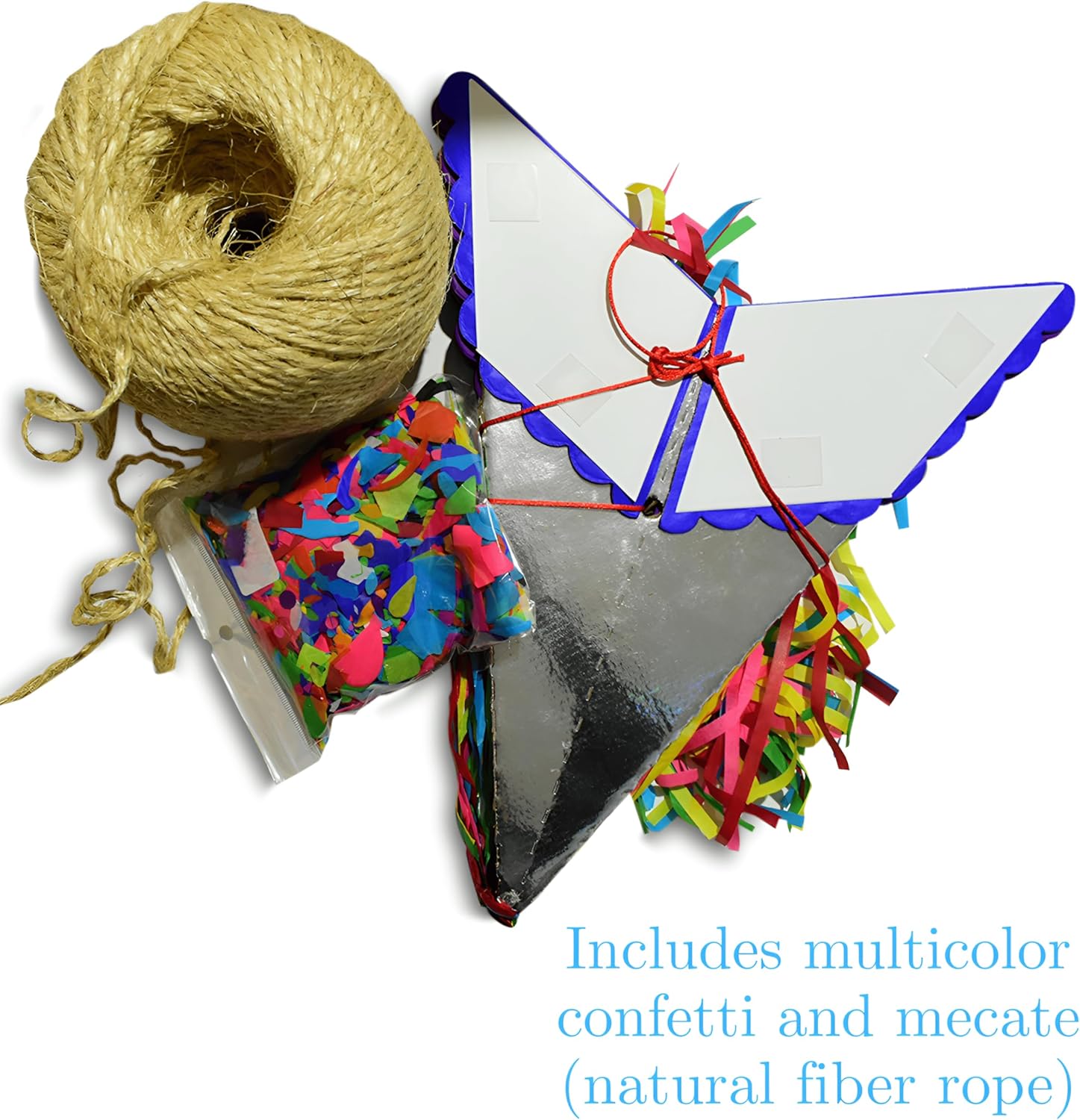 ARTEMEX Handmade Foldable Star Piñata – Papel Picado - Large Mexican Party Decoration – Bright Colors – Holds Up to 4.4 lb of Candy –Confetti – Traditional Mexican Craft (1)