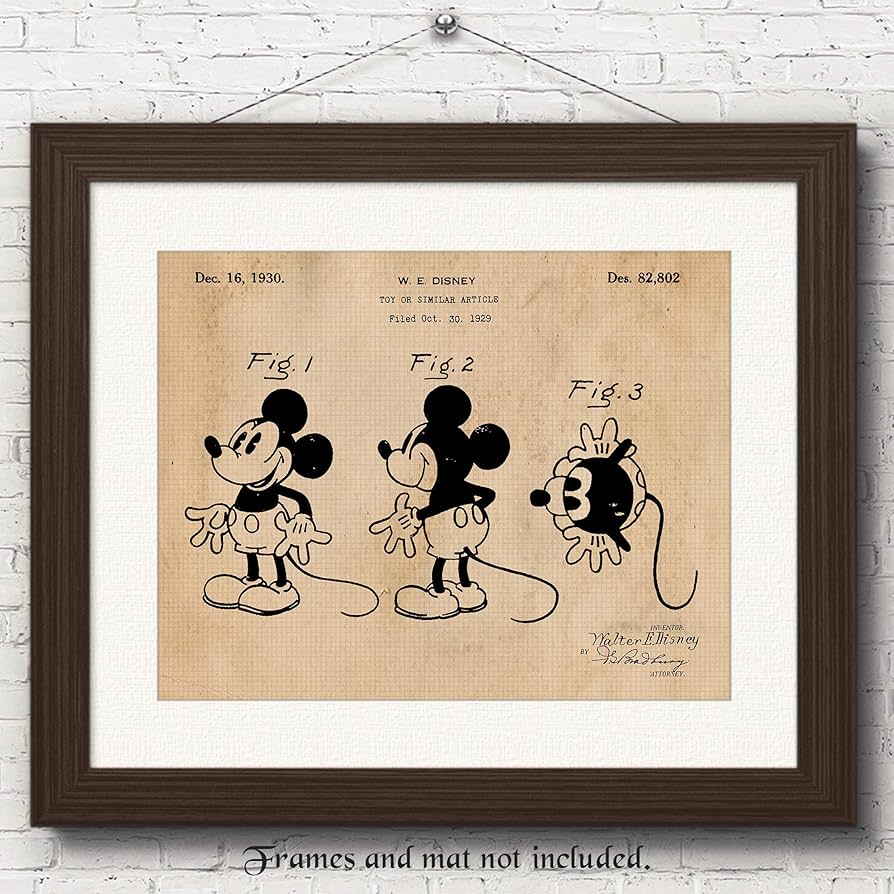 Amazon.com: Vintage Mickey Patent Prints, 1 (11x14) Unframed